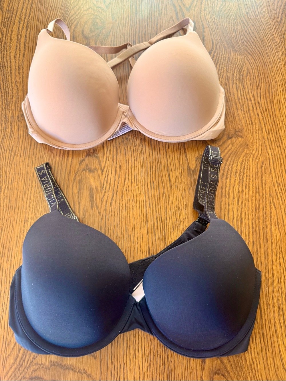 Victoria's Secret T-Shirt Perfect Shape Seamless Push-up Bra - Nude and Black